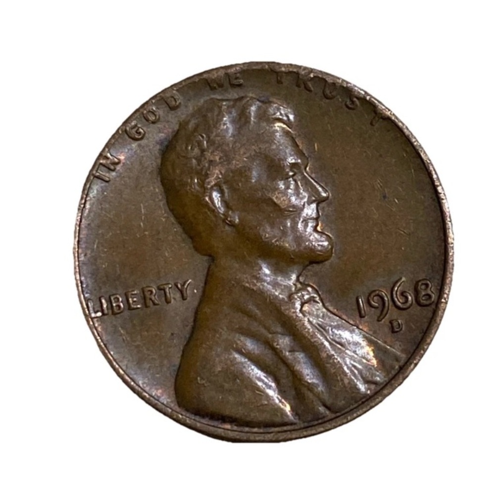 1968 D Lincoln cent Penny. ERROR coin